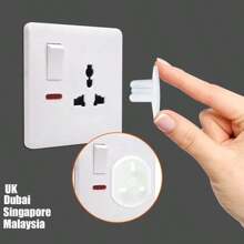 20pcs Three-Prong Outlet Covers Baby Proofing, Clear UK Type Safe & Secure Electric Plug Protectors For Kids Home Protection Baby Shower Family Decorations Gifts - Clear - View 2