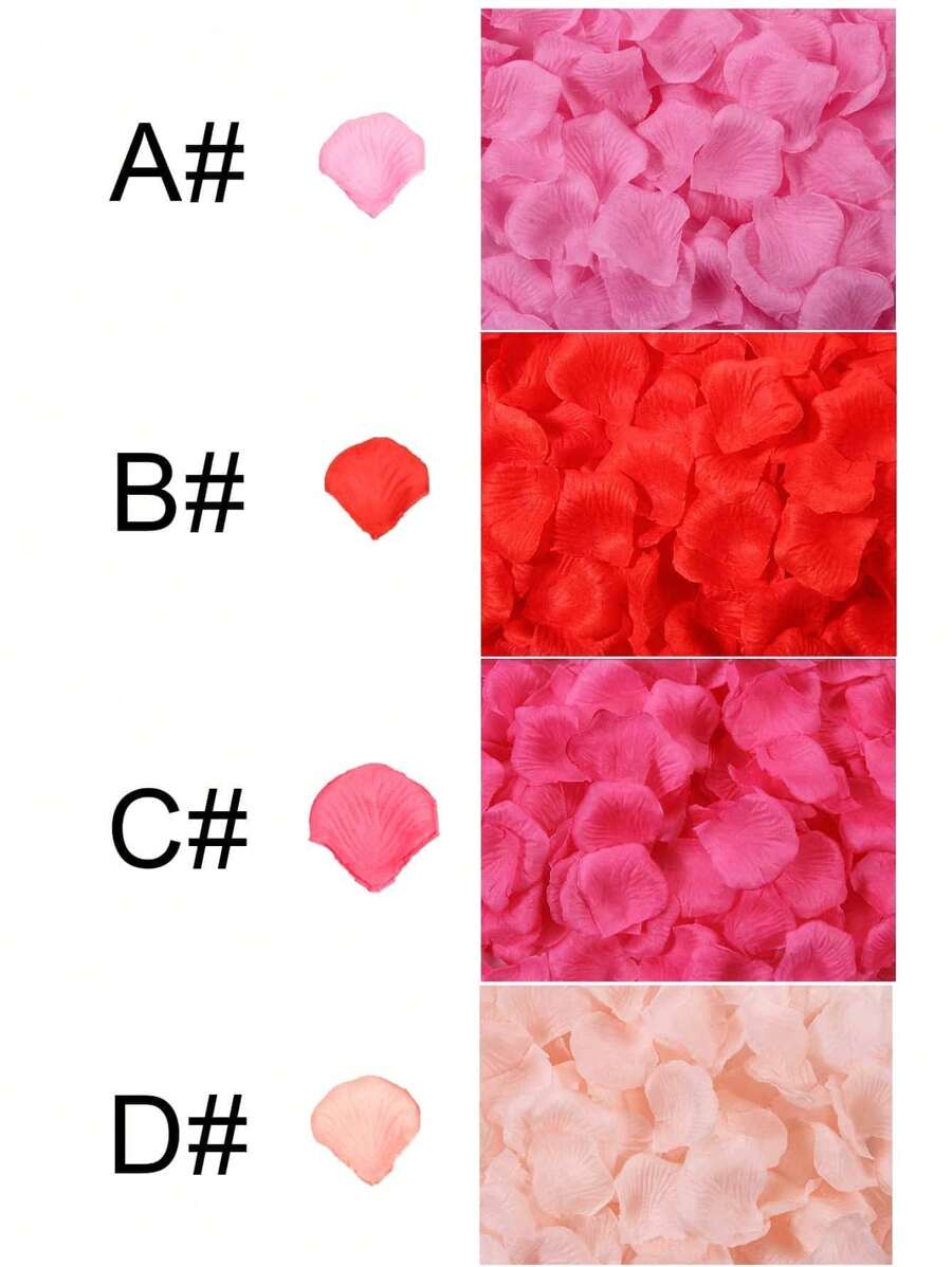 1pack Artificial Rose Petal, Artificial Flower Petal For Valentine Day Wedding Flower Decoration - Multicolor - View 1