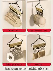 1個多功能多夾式晾衣架,可摺疊的旅行晾衣架,便攜式衣物和衣櫃帽子收納 - 彩色 - 查看 1