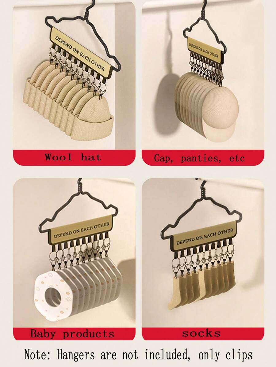 1個多功能多夾式晾衣架,可摺疊的旅行晾衣架,便攜式衣物和衣櫃帽子收納 - 彩色 - 查看 1