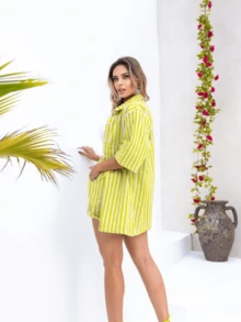 Women Two-piece Outfits - Lime Green - View 3