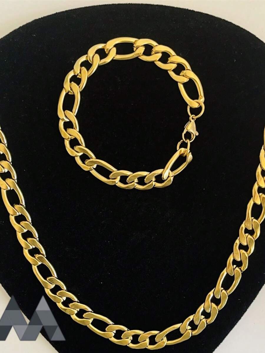 Men's Necklace Sets - Guld - Visa 1