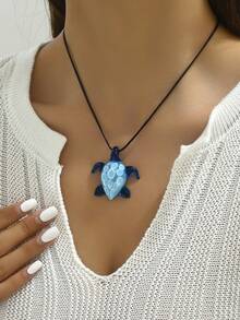 1pc European And American Style Sweet And Cool Exaggerated Starfish Ocean Series Pendant Necklace For Women's Daily Wear - Multicolor - View 1