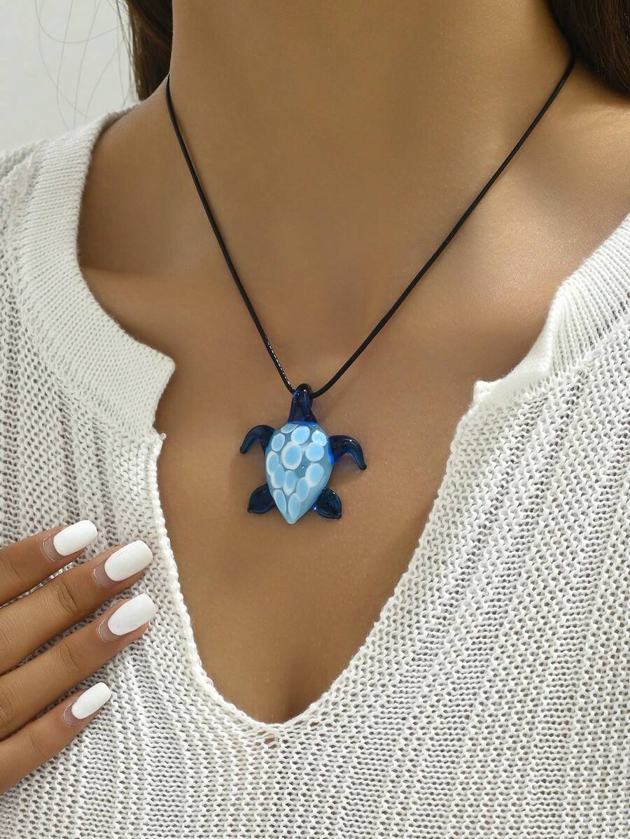 1pc European And American Style Sweet And Cool Exaggerated Starfish Ocean Series Pendant Necklace For Women's Daily Wear - Multicolor - View 1