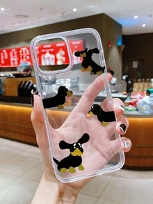 1 pieza Funda suave TPU multicolor con estampado transparente de perro, compatible con Apple iPhone - Multicolor - Ver 3