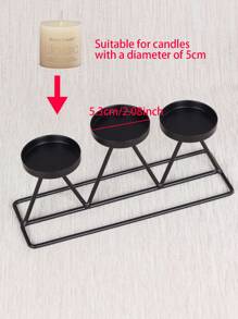 1pc Iron Art Matte Metallic Finish European Style Candle Holder For Wedding, Dinner Party Home Decor (fits 5cm Diameter Candles) - Black - View 4