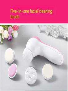 Electric Facial Cleaning Brush Face Exfoliator, Facial Massager, Waterproof And Rechargeable Ultra Hygienic Face Scrubber Sonic Vibrating Spin Cleanser Device Skin Care Tool For Man & Women, Cleaning, Exfoliating And Massaging, Portable Home, School Supplies & Travel Stuff, Pink - Pink - View 5