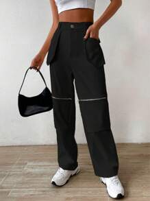 Women Pants - 黑色 - 查看 5