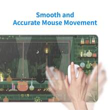 Xl版雨夜與植物設計電競滑鼠墊,大尺寸桌墊,帶有縫邊和防滑橡膠底部,適用於電腦辦公室和遊戲pc,尺寸為31.5x11.8英寸