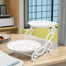 طاولة عرض لتقديم الحلويات وتزيين حفلة عيد الميلاد ، صينية فاكهة لطاولة الأثاث المنزلي ، طاولة القهوة ، لتقديم المكسرات والفواكه المجففة والحلوى - فارغ ، عيد الميلاد