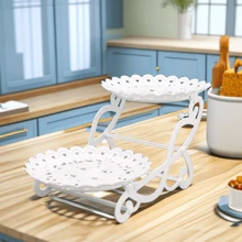 طاولة عرض لتقديم الحلويات وتزيين حفلة عيد الميلاد ، صينية فاكهة لطاولة الأثاث المنزلي ، طاولة القهوة ، لتقديم المكسرات والفواكه المجففة والحلوى - فارغ ، عيد الميلاد