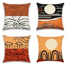 Ensemble De 4 Housses De Coussin Décoratives D'art Abstrait, Housses De Coussin De Canapé, Coussins D'extérieur Pour Canapé, Canapé-lit, Chaise