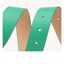 1 件裝女式綠色方扣 Pu 腰帶,適合牛仔褲,日常穿著