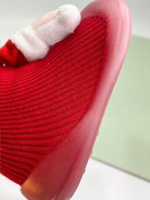 冬季兒童聖誕風格寶寶襪子鞋,幼兒防滑柔軟底長筒絨面厚底鞋