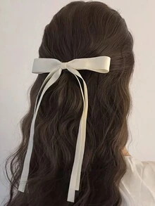 1只單色y2k千禧年蝴蝶結緞帶髮夾,可愛的發饰,適用於辮子,馬尾,畢業禮物