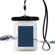 1個防水手機袋掛繩-透明可觸摸螢幕殼,適用於浴室、淋浴、溫泉、游泳、水上運動 - 藍色 - 查看 10