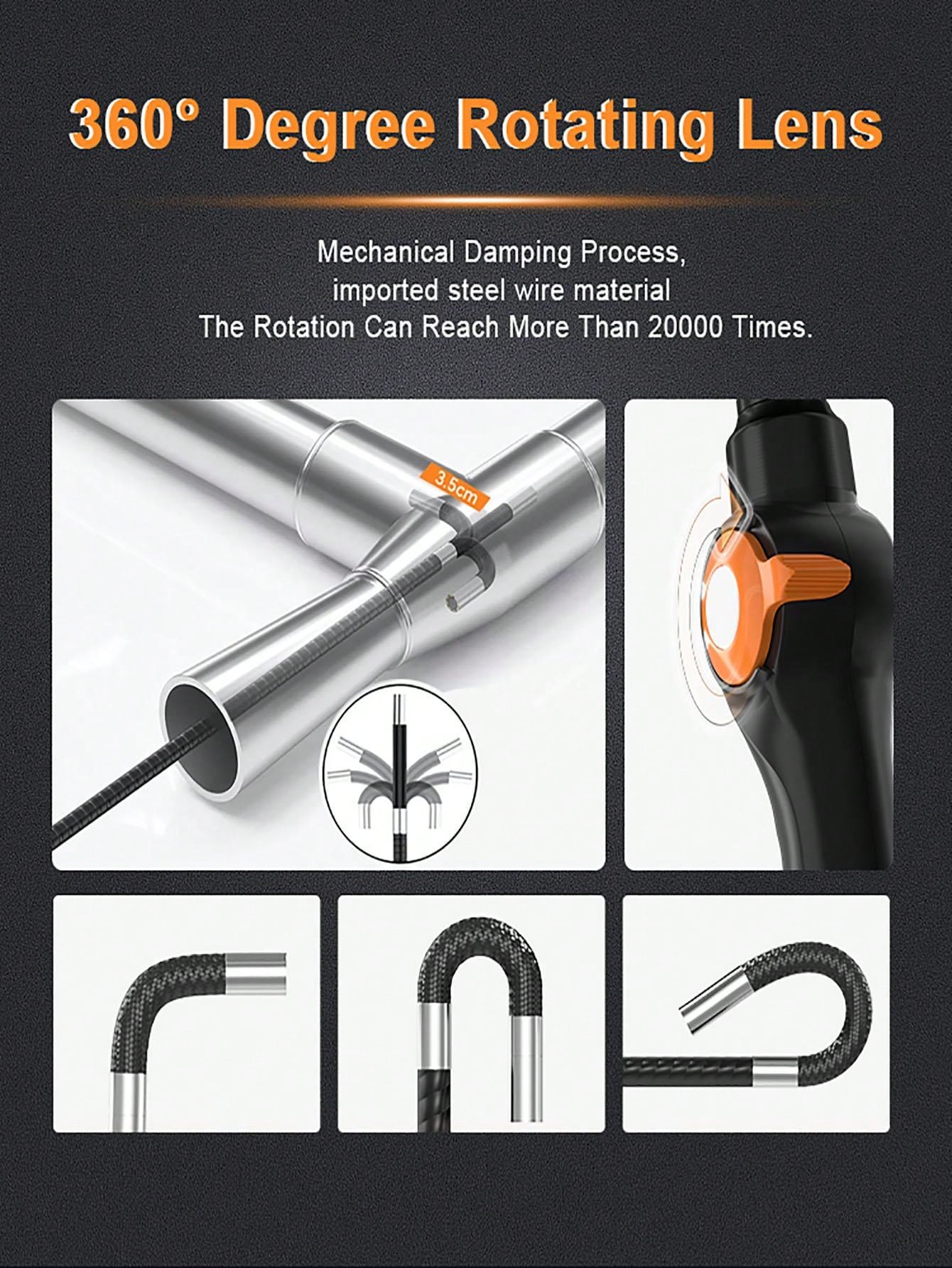 TwoWay Articulating Borescope Industrial Endoscope with 8.5mm