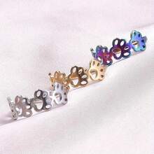 簡約風格不鏽鋼可調戒指,鍍 18k 金,爪形/情侶設計可供選擇,男女皆宜 - 金色 - 查看 1