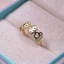 簡約風格不鏽鋼可調戒指,鍍 18k 金,爪形/情侶設計可供選擇,男女皆宜 - 金色 - 查看 5