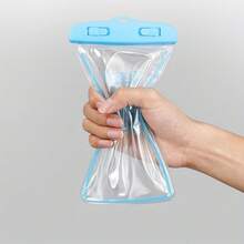 1個防水手機袋掛繩-透明可觸摸螢幕殼,適用於浴室、淋浴、溫泉、游泳、水上運動 - 藍色 - 查看 11