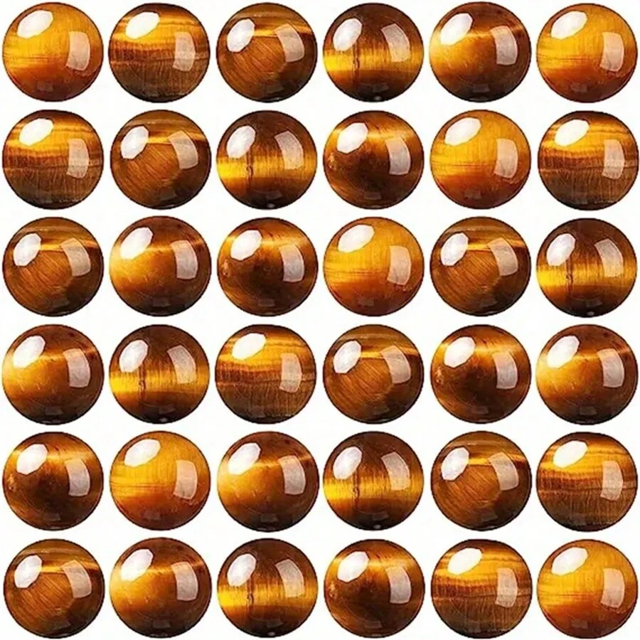 100 顆/套 6 毫米/8 毫米/10 毫米天然虎眼石珠帶孔,彈力繩用於手鍊項鍊珠寶製作,治療水晶天然石材禮品