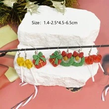 4 cặp/bộ Chuông lấp lánh Giáng sinh, Cây, Tuần lộc, Mũ, Vớ, Găng tay, Bộ bông tai thiết kế người tuyết & bông tuyết, kèm thiệp chúc mừng (Ngẫu nhiên) - Nhiều màu - Xem 31