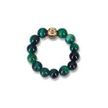 1pc 4mm Round Natural Stone Crystal Agate Energy Bead Finger Ring Elastic Energy Therapy & Relaxing Anxiety Jewelry Gift