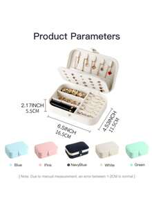 1 件首飾盒皮革首飾收納盒大容量便攜式旅行首飾盒,雙層收納盒適合耳環、項鍊、戒指、口紅、手錶