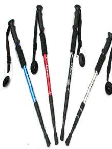 Bastón Aluminio Plegable Telescopico Campismo Senderismo Con Lampara - Negro - Ver 4