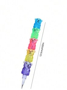 5pcs Bear Blocks Pencil Cartoon Bear Sections  Pencils - Multicolor - View 2