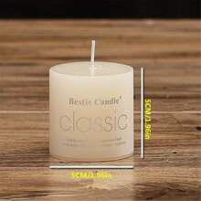 1pc Ivory/White Color Unscented Round/Romantic Candle For Prayer & Mourning & Wedding & Hotel, Thick Candle,Room Decor,Gifts