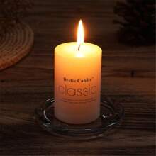 1pc Ivory/White Color Unscented Round/Romantic Candle For Prayer & Mourning & Wedding & Hotel, Thick Candle,Room Decor,Gifts