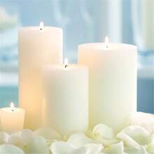 1pc Ivory/White Color Unscented Round/Romantic Candle For Prayer & Mourning & Wedding & Hotel, Thick Candle,Room Decor,Gifts