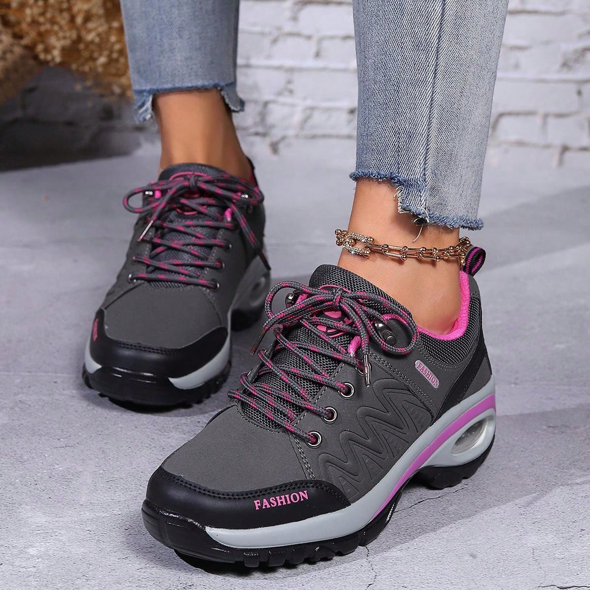 Plus Size Women's Air Cushion Hiking Shoes, Casual & Lightweight Sports