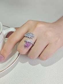 1枚時尚個性化設計的女戒,完美適用於派對、聚會、購物、情人節和聖誕節禮物,r7103粉色
