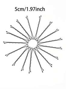 100pcs Women's Simple Black Alloy Hair Clip Suitable For Daily Wear - Black - View 4