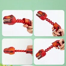 1pc Dinosaur Shark Launcher Stretchable Spring Mechanical Claw Prank Toy For Kids, Creative Stress Relief Gift - Multicolor - View 2