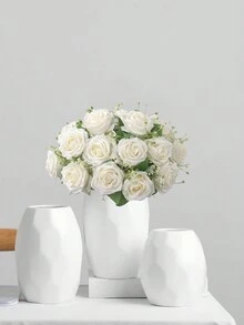 1支歐式風格9朵芳香玫瑰花束 - 白色 - 查看 4