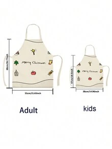 1 Pieza Delantal De Lino Con Enano Navideño - Plateado - Ver 2