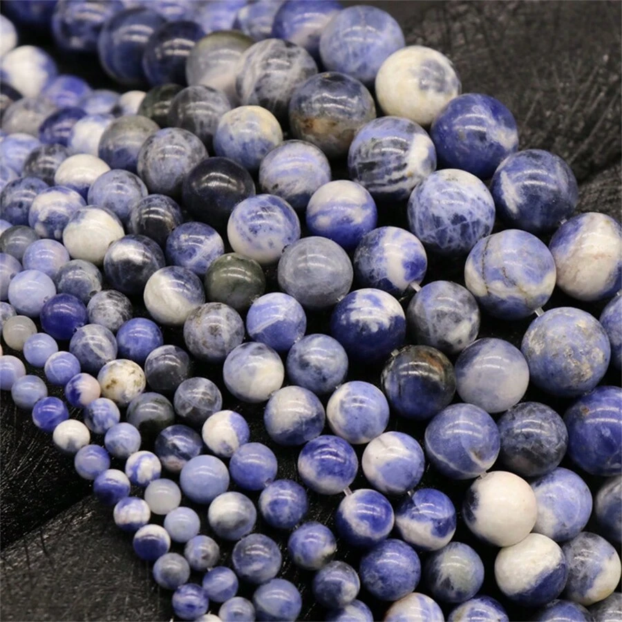35/45/59入組天然青金石珠子,適用於diy手鍊和項鍊製作 - 藍紋石 - 查看 1