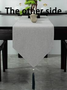 1入新中式幾何圖案桌旗,防水茶几桌布,適用於輕奢茶几,長桌布 - 灰色 - 查看 6