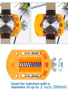 3入組手錶電池更換工具套件,包括手錶扳手后蓋拆卸器、手錶底殼打開器和鑷子 - 銀色 - 查看 3