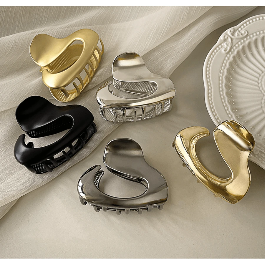 1 Kẹp Tóc Móng Vuốt Bất Đối Xứng Màu Bạc Cho Nữ, Vuốt Tóc, Dụng Cụ Bắt Tóc Sang Trọng Và Phong Cách, Kích Thước Nhỏ Thích Hợp Để Sử Dụng Hàng Ngày - Bạc - Xem 1