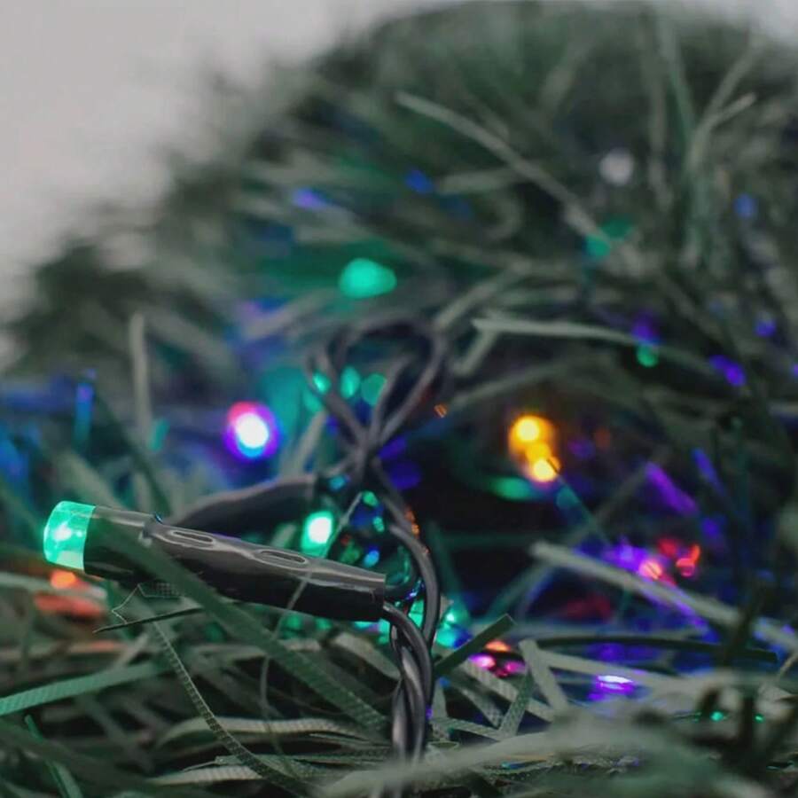 LED String Lights 100 Bulbs - Green Wire Christmas Decoration 220v - 彩色 - 查看 1