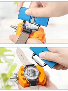 3入組手錶電池更換工具套件,包括手錶扳手后蓋拆卸器、手錶底殼打開器和鑷子 - 銀色 - 查看 6