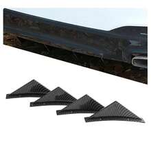 1set Glossy Black Triangle-shaped Car Rear Diffuser With Carbon Fiber Bottom Plate & Lips And Bumper Decoration For Better Aerodynamics - Black - View 4