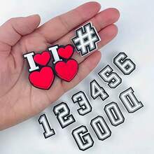 29 件可愛字母數字鞋飾適合木底鞋花園鞋，DIY 男孩女孩鞋子配件