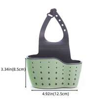 1/2pcs Kitchen Sink Hanging Drain Bag Adjustable Buckle Design Storage Rack, Double Layers Drainage For Faucet, Blue - Green - View 5