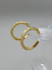 1pc Stylish Metal Belt Buckle Design Ring With Adjustable Opening, Suitable For Women's Daily Wear, Party Accessory, Gift - Gold - View 4