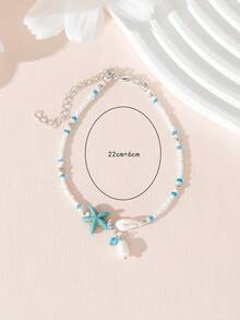 1個時尚風格裝飾彩色珠鏈腳鏈女式沙灘鞋 - 彩色 - 查看 3